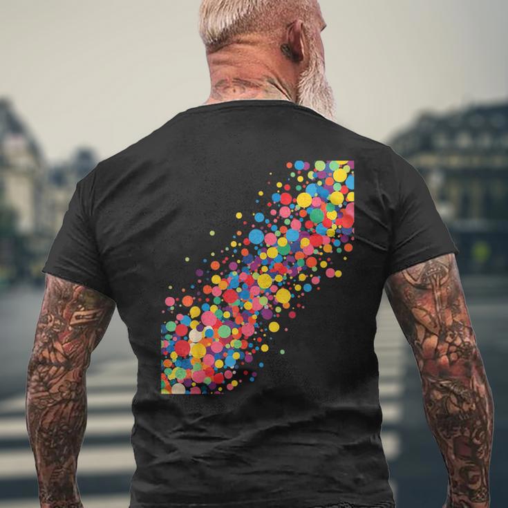 Buntes Kreisförmiges Kaskadenkunst Abstrakt T-Shirt mit Rückendruck Geschenke für alte Männer