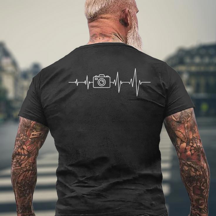 Camera Heartbeat Photographer T-Shirt mit Rückendruck Geschenke für alte Männer