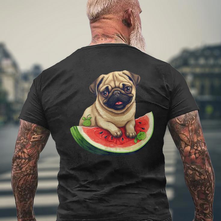 Carlin Rouge Pastèque Fruits D'été Canine T-shirt imprimé au dos Cadeaux pour les vieillards