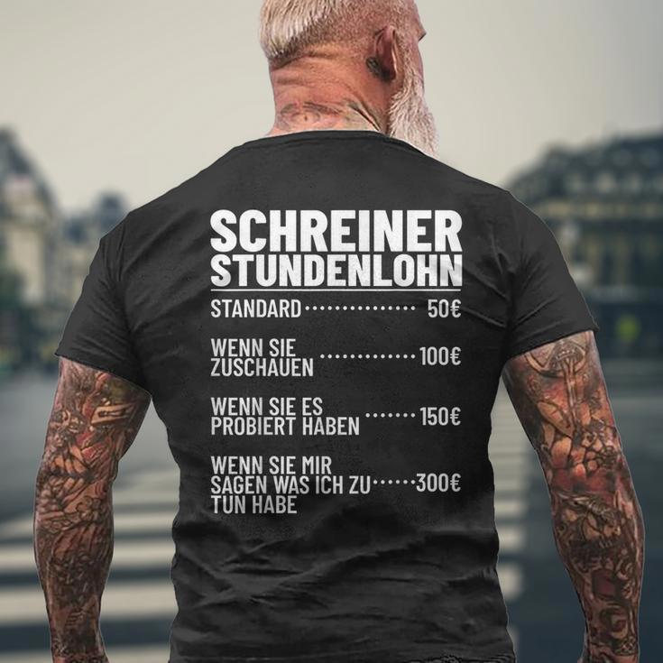 Carpentermeister Wood Mechanic Carpenters Hourly Wage T-Shirt mit Rückendruck Geschenke für alte Männer