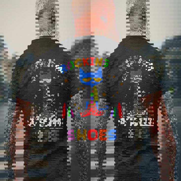 Cat-Rocking I N My-School-Shoes-Back To-School-Cat-Lover Men's T-shirt Back Print Gifts for Old Men