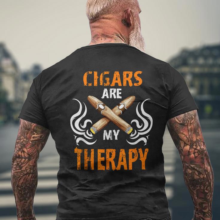 Cigars Are My Therapy Smoker Saying Cigar Smoke Tobacco T-Shirt mit Rückendruck Geschenke für alte Männer