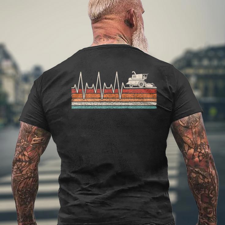 Combine Harvester Heartbeat Harvester Pulse Bauer Heart Rate T-Shirt mit Rückendruck Geschenke für alte Männer