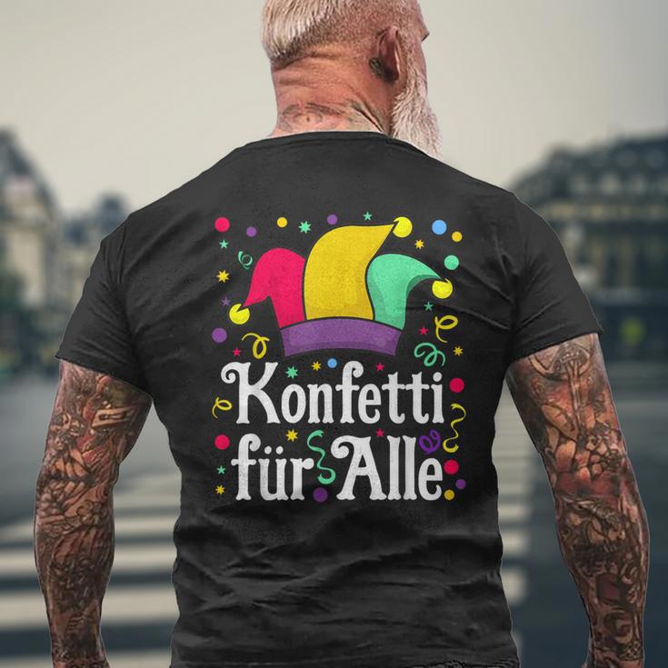 Confetti And Fool Cap Carnival Costume T-Shirt mit Rückendruck Geschenke für alte Männer