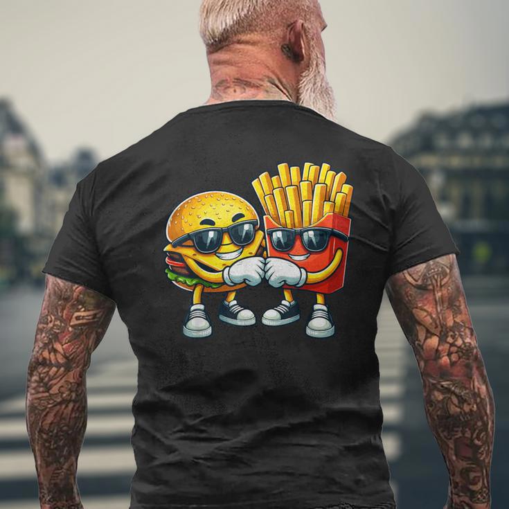 Cool Cheese Burger And Fries Fast Food Lovers T-Shirt mit Rückendruck Geschenke für alte Männer