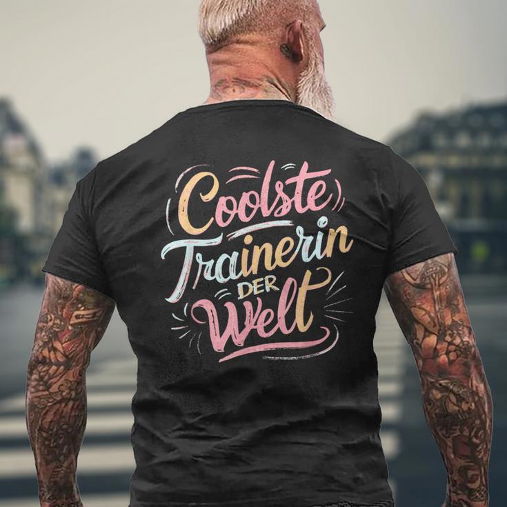 Coolste Trainerin Fitness Dance Handball Farewell T-Shirt mit Rückendruck Geschenke für alte Männer