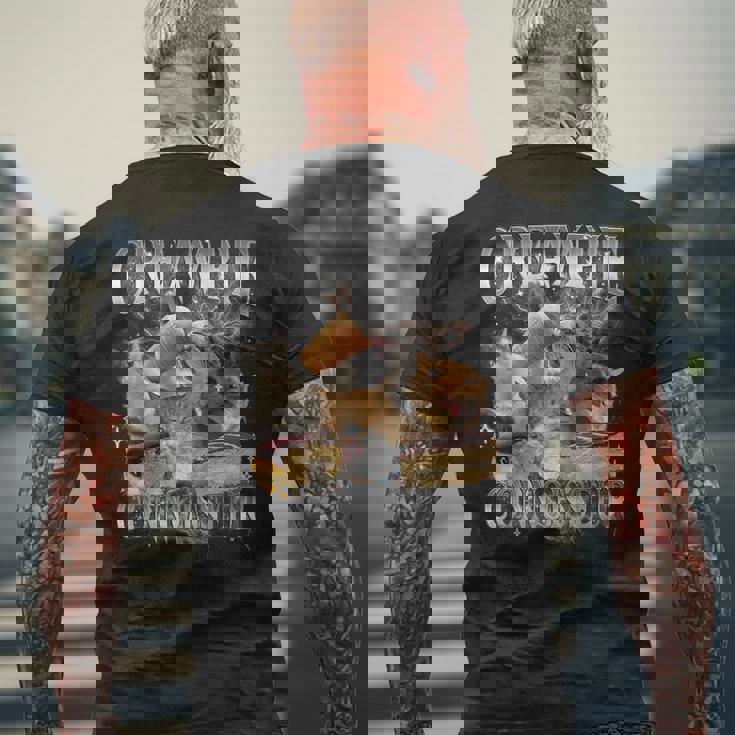 Creampie Connoisseur Raunchy Cat Meme Adult Humor Men's T-shirt Back Print Gifts for Old Men