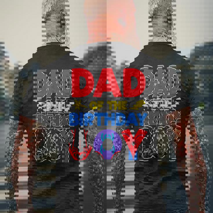 Dad Of The Birthday Boy Matching Spider Family Birthday Men's T-shirt Back Print Gifts for Old Men