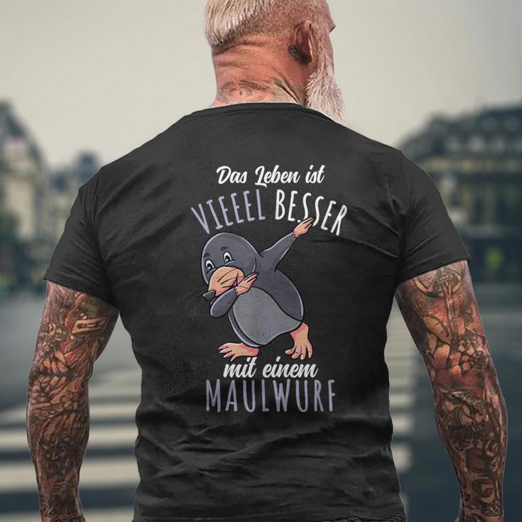 Das Leben Ist Besser Mit Einem Maulwurf T-Shirt mit Rückendruck Geschenke für alte Männer