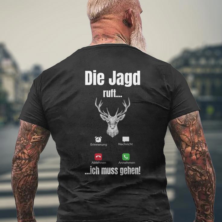 Die Hagd Call I Must Go Deer Hunter Forest T-Shirt mit Rückendruck Geschenke für alte Männer