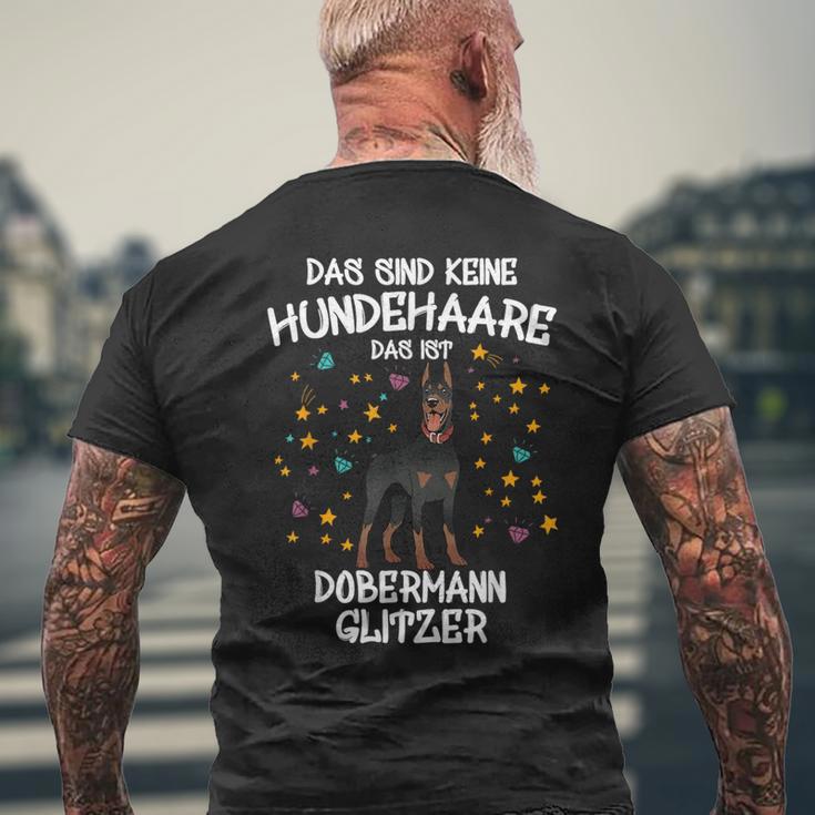 Dobermann Glitter Dog Holder Idea Dobi Dogs Fun T-Shirt mit Rückendruck Geschenke für alte Männer