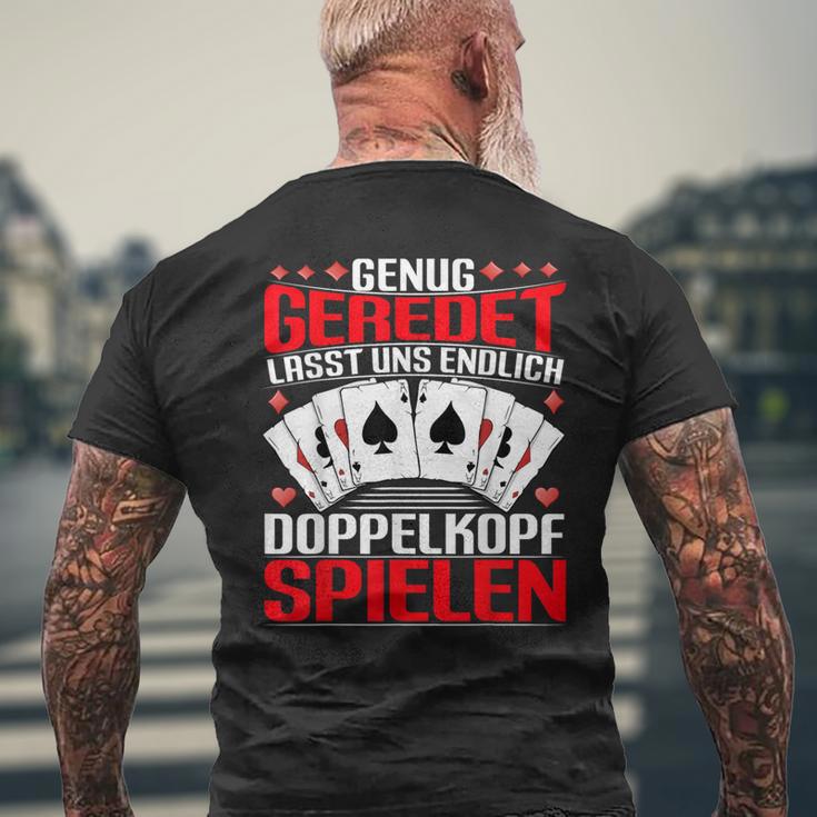 Doppelkopf Card Games Enug Geredet Lasst Uns Spielen S T-Shirt mit Rückendruck Geschenke für alte Männer