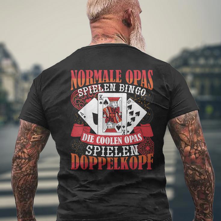 Double Head Grandpa Normal Grandpa Playing Bingo T-Shirt mit Rückendruck Geschenke für alte Männer