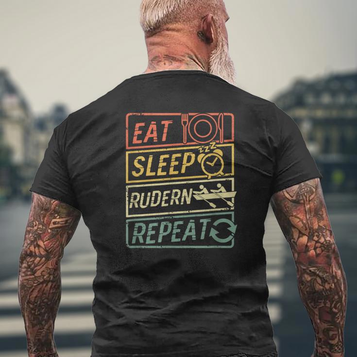 Eat Sleep Rowing Repeat Rowing T-Shirt mit Rückendruck Geschenke für alte Männer