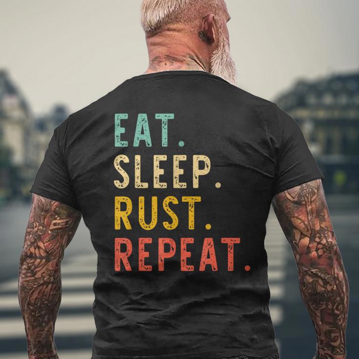 Eat Sleep Rust Repeat Programming Retrointage T-Shirt mit Rückendruck Geschenke für alte Männer