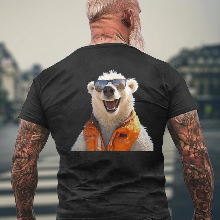 Eisbär Mit Sonnenbrille Tierliebhaber Bären Süßes Eisbären T-Shirt mit Rückendruck Geschenke für alte Männer