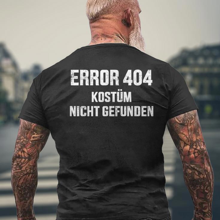 Error 404 Costume Not Found Nerd Gamer Carnival Fancy Dress T-Shirt mit Rückendruck Geschenke für alte Männer