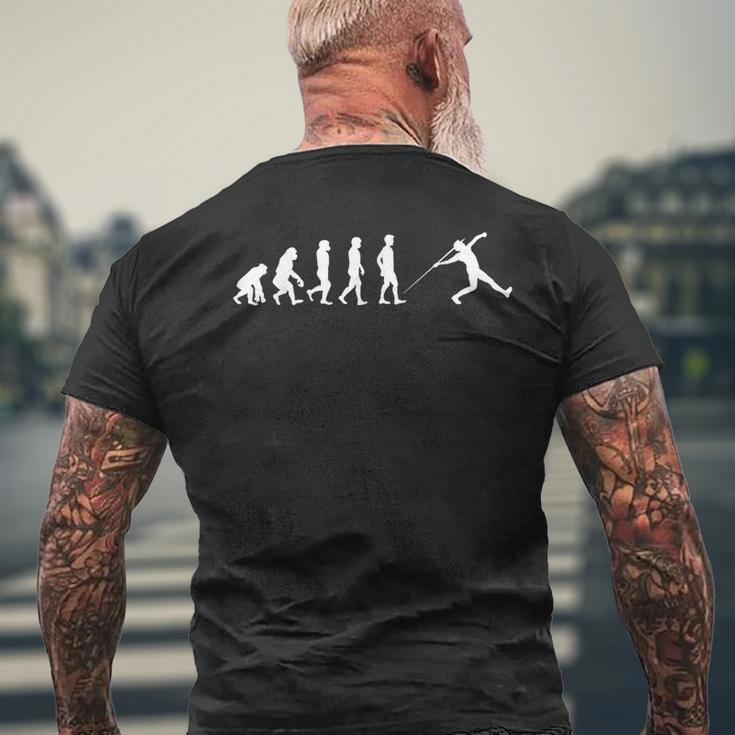 Evolution Spear Throw Athlete Spear Javelin T-Shirt mit Rückendruck Geschenke für alte Männer