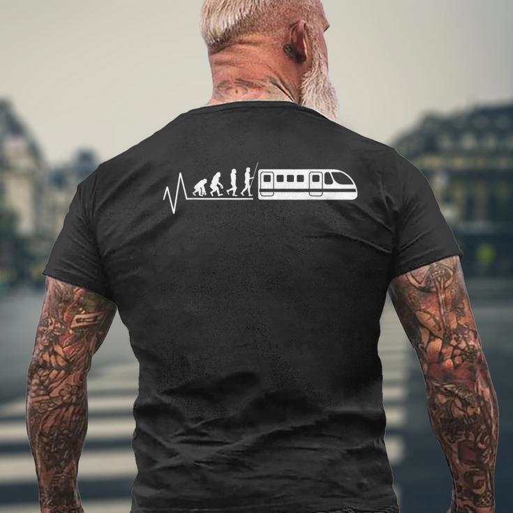 Evolution Train Driver Train Train Train Locomotive T-Shirt mit Rückendruck Geschenke für alte Männer