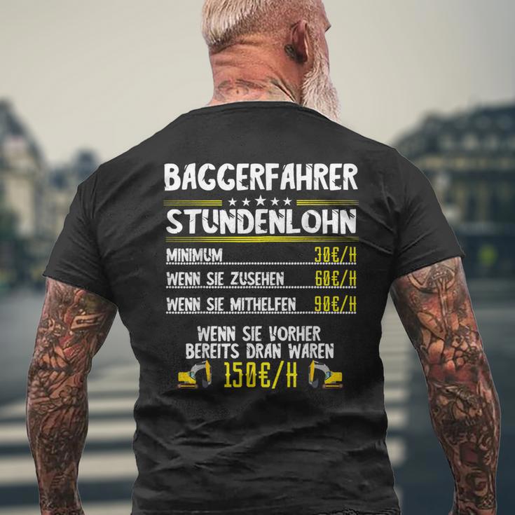 Excavator Driver Hourly Wage Digger Guide Machine Guide Work T-Shirt mit Rückendruck Geschenke für alte Männer