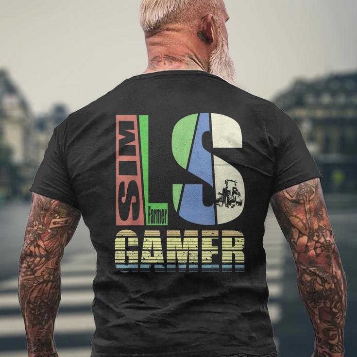 Farm Pc Simulator Tractor Driver Farmers S T-Shirt mit Rückendruck Geschenke für alte Männer