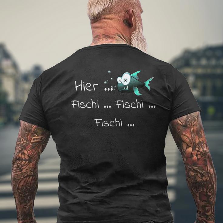 Here Fischi As A For Anglers T-Shirt mit Rückendruck Geschenke für alte Männer