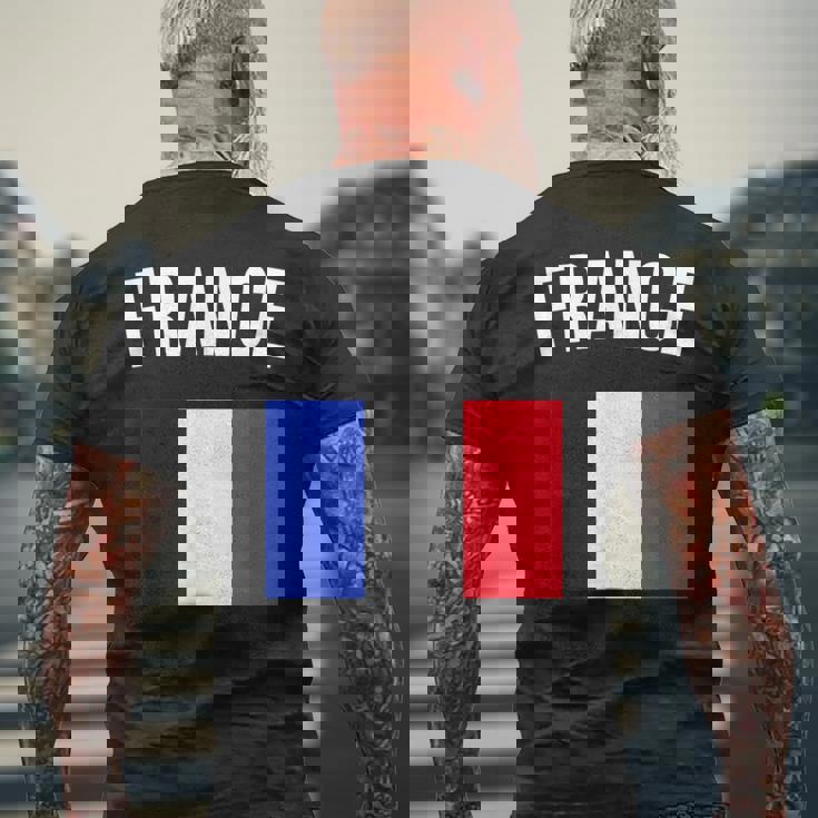 France French Flag Acation Travel Souvenir T-Shirt mit Rückendruck Geschenke für alte Männer