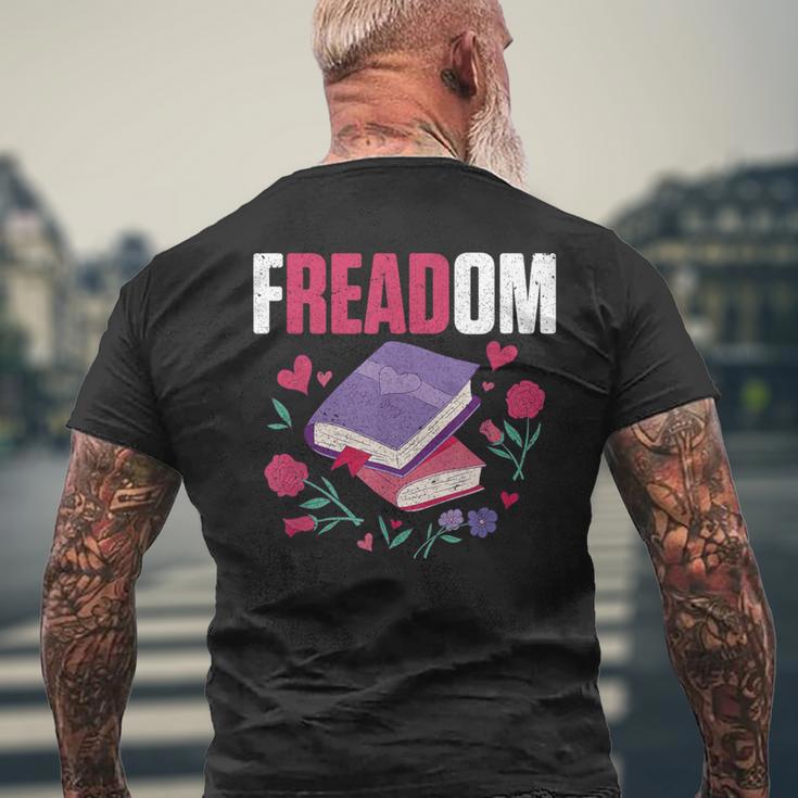 Freadom Anti Ban Books Freedom To Read Book Reading Men's Back Print T-Shirt Gifts for Old Men