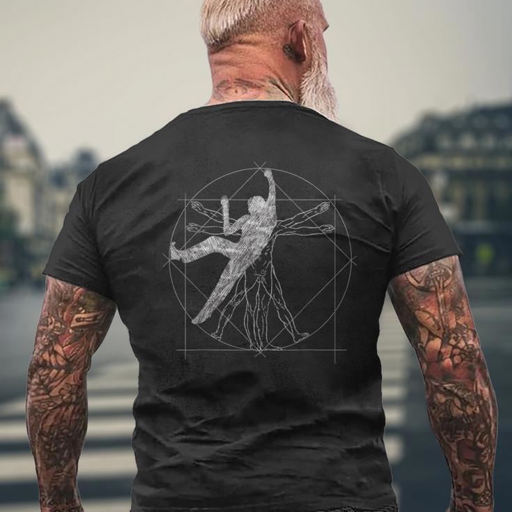 Freeclimberitruvian Man Climbing Bouldering T-Shirt mit Rückendruck Geschenke für alte Männer