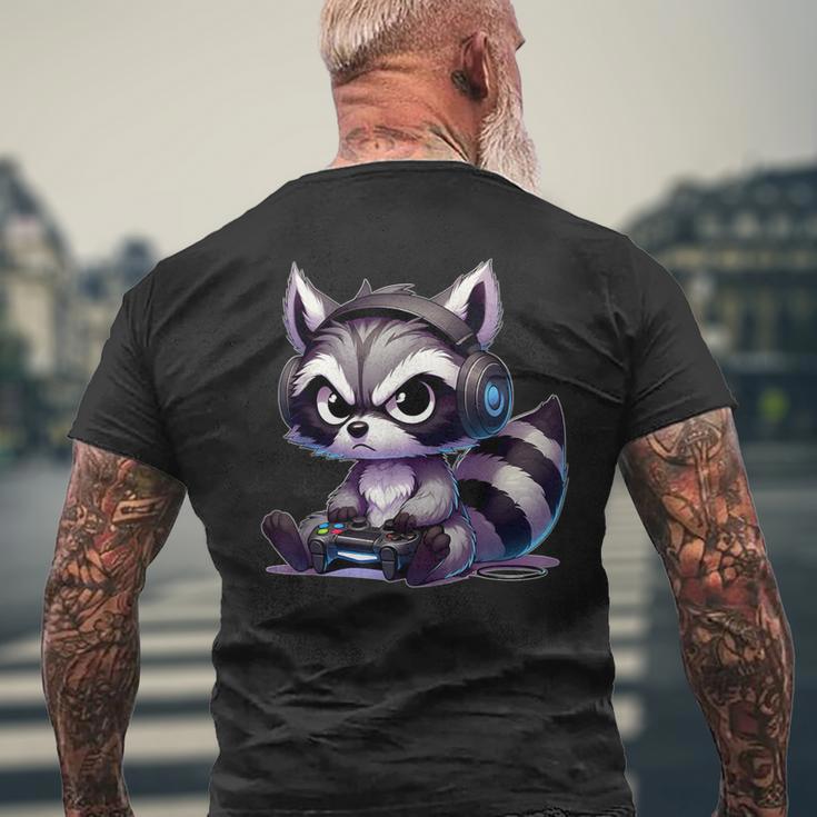 Angry Raccoon Gamerideo Games Lover T-Shirt mit Rückendruck Geschenke für alte Männer