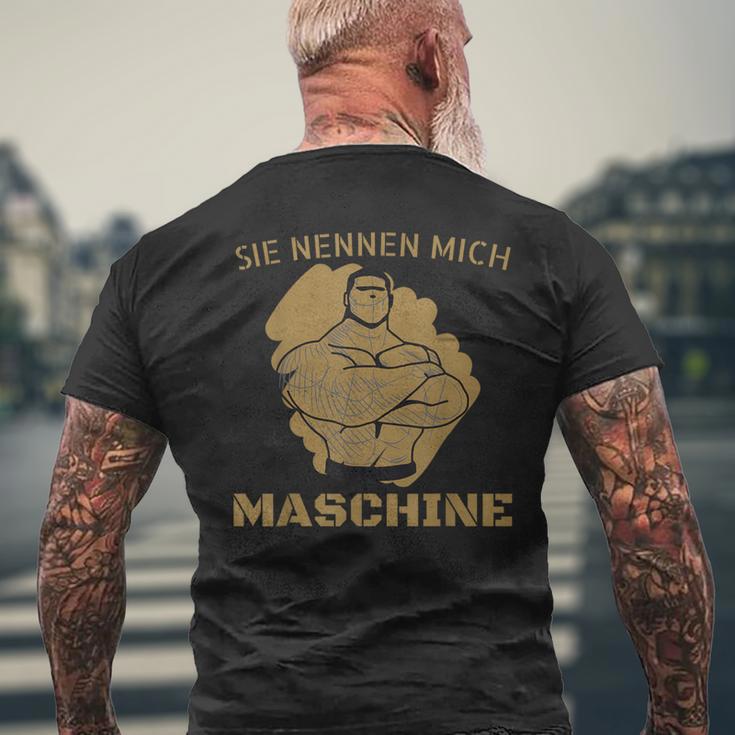 Bodybuilder Training Ich Name Mich Machine T-Shirt mit Rückendruck Geschenke für alte Männer