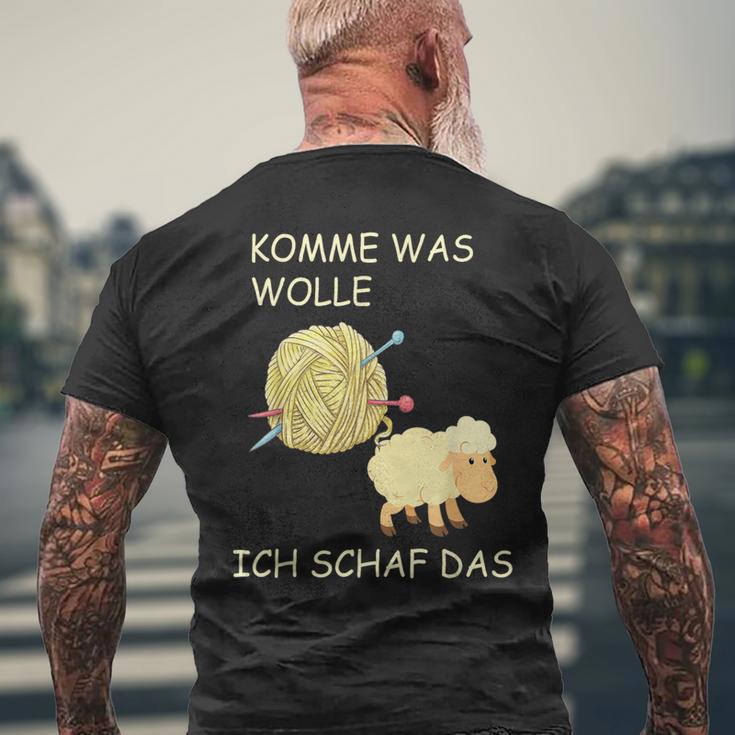 Knitting Saying Comme Was Wolle Ich Sheep Das T-Shirt mit Rückendruck Geschenke für alte Männer