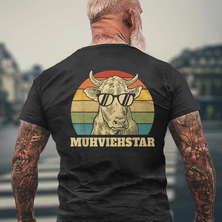 Muhviehstar Moviestar Cow Cow Cow Cattle Farmer T-Shirt mit Rückendruck Geschenke für alte Männer