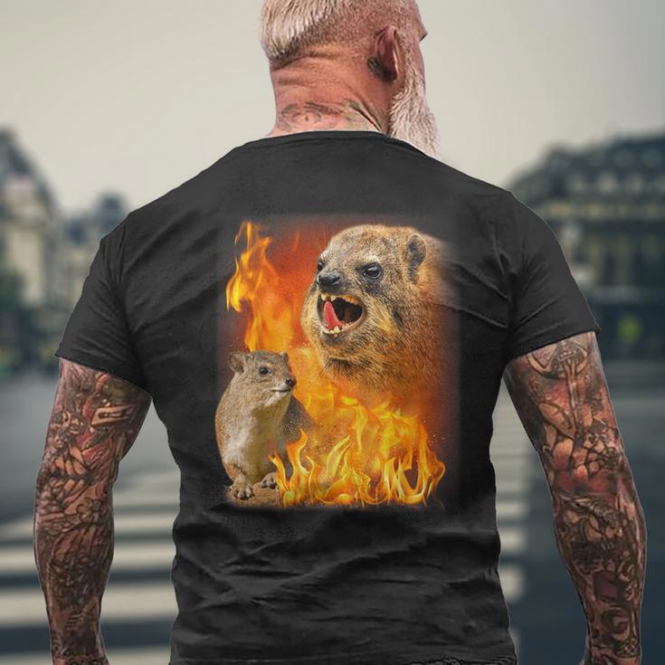 Rock Hyrax Fire Style T-Shirt mit Rückendruck Geschenke für alte Männer