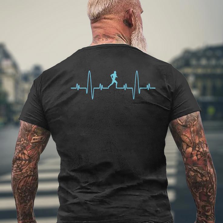 Running With Heartbeat For Runners And Joggers Cool S T-Shirt mit Rückendruck Geschenke für alte Männer