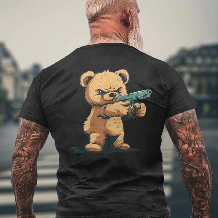 Teddy Bear With Gun For Gun Lovers T-Shirt mit Rückendruck Geschenke für alte Männer