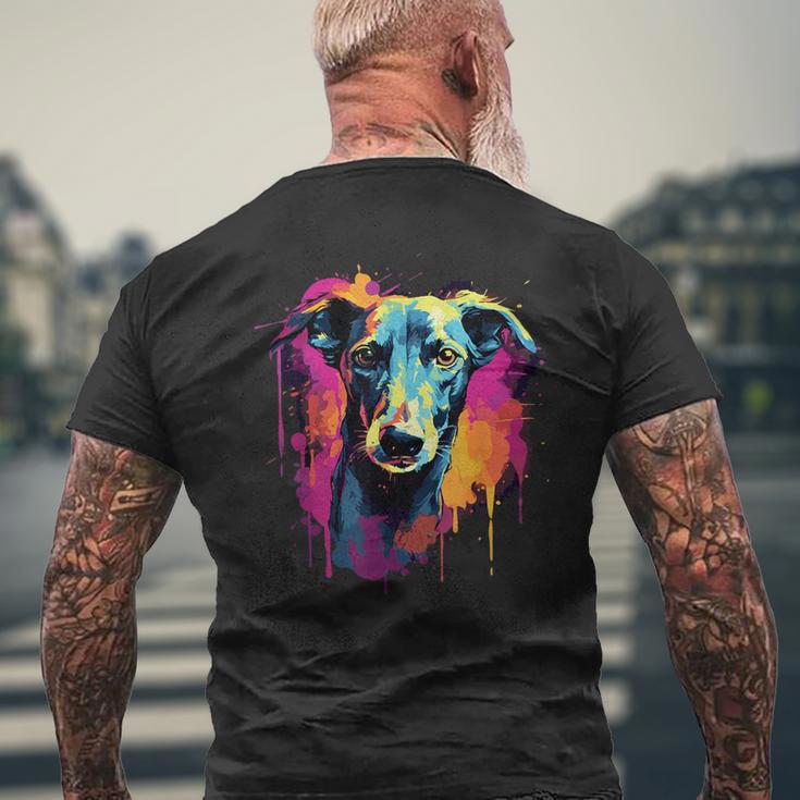 Galgo Espanol Colourful Greyhound T-Shirt mit Rückendruck Geschenke für alte Männer