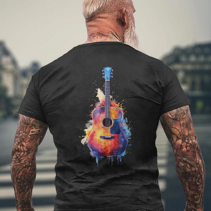 Guitar Splash Watercolour For Guitarists Electric Guitars T-Shirt mit Rückendruck Geschenke für alte Männer