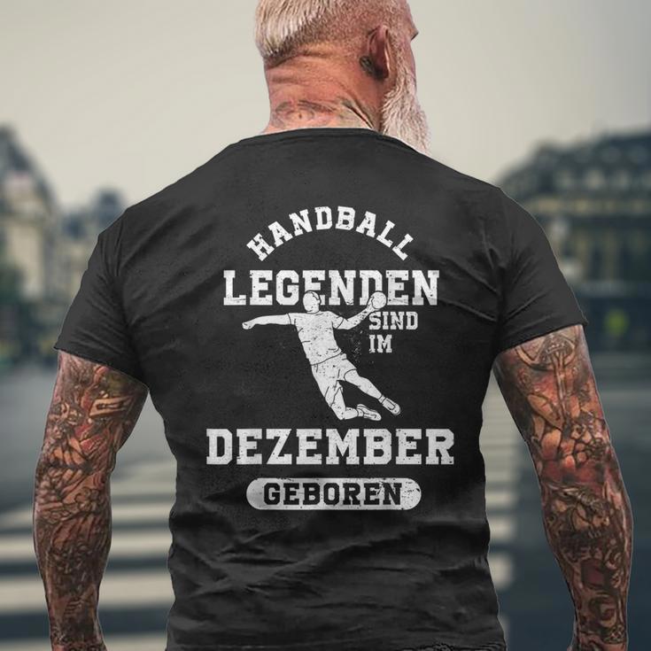 Handball Legends Are Born In December Birthday T-Shirt mit Rückendruck Geschenke für alte Männer