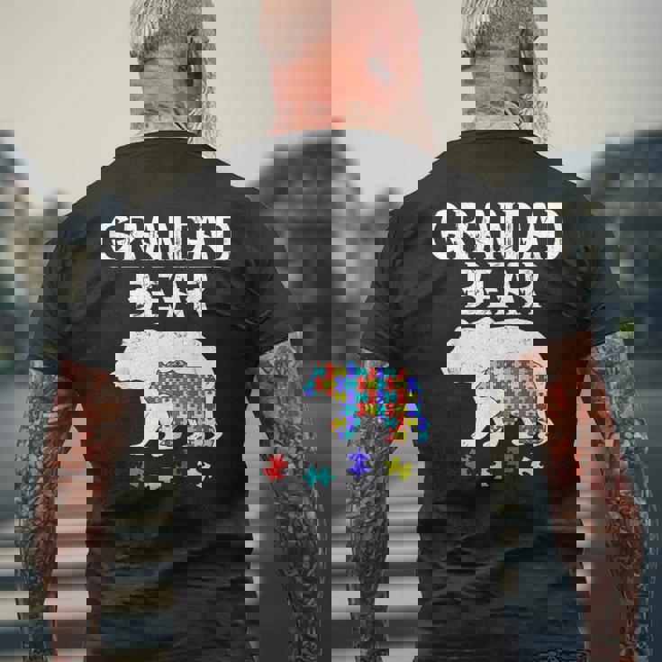 Hombre Grandad Bear Autism Awareness Autism Papa Daddy Camiseta Hombre Estampado Espalda Regalos para ancianos