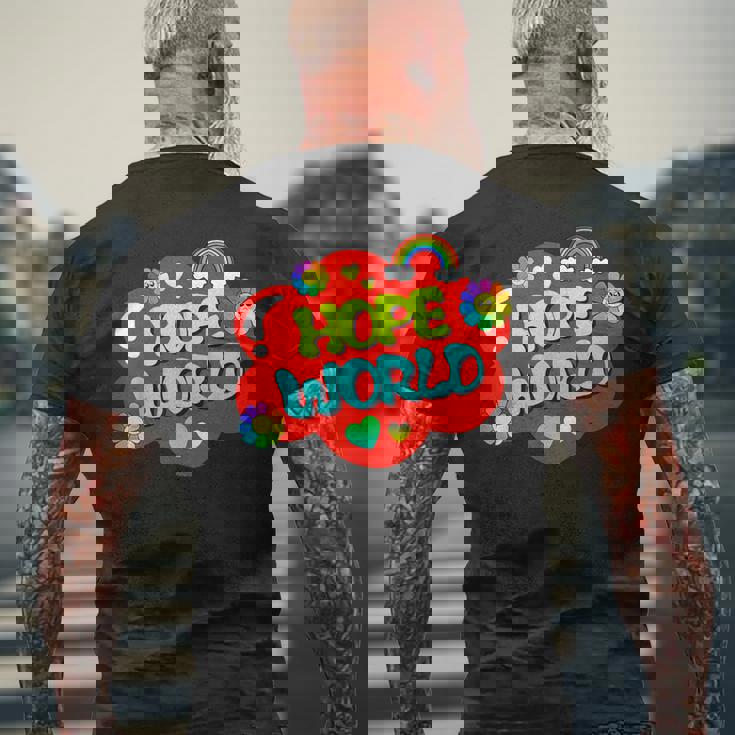 Hope World Colorful Men's T-shirt Back Print Gifts for Old Men Hope World Colorful Men's T-shirt Back Print Gifts for Old Men