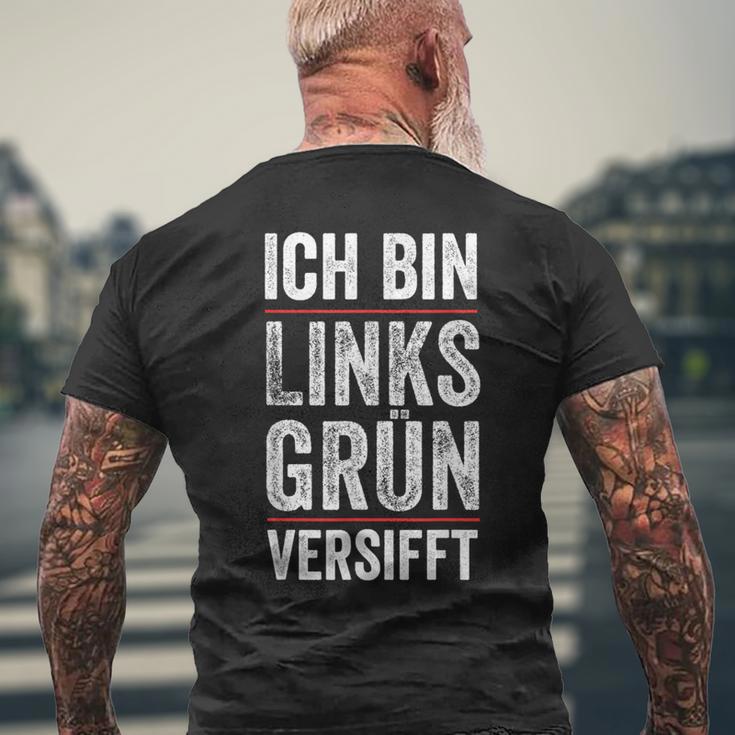 Ich Bin Links Grünversifft Gutmensch I'm T-Shirt mit Rückendruck Geschenke für alte Männer