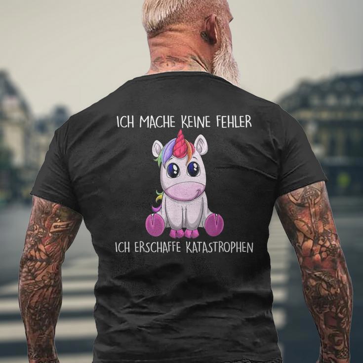 Ich Mache Keine Fehler Ich Erschaffe Katastrophen Einhorn T-Shirt mit Rückendruck Geschenke für alte Männer