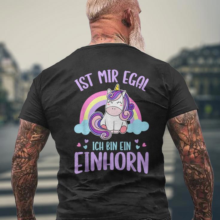 Ist Mir Egal Ich Bin Ein Einhorn T-Shirt mit Rückendruck Geschenke für alte Männer