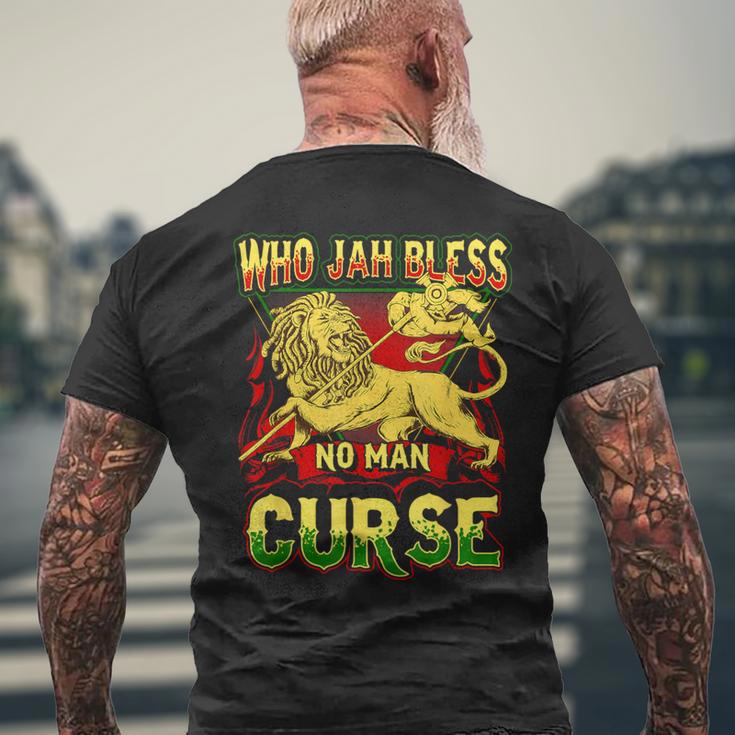 Who Jah Bless No Man Curse Reggae Lover Rasta T-Shirt mit Rückendruck Geschenke für alte Männer