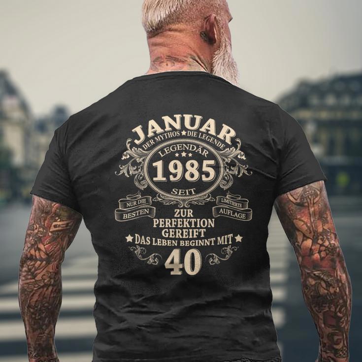 January 1985 40 Years intage 40Th Birthday Man T-Shirt mit Rückendruck Geschenke für alte Männer