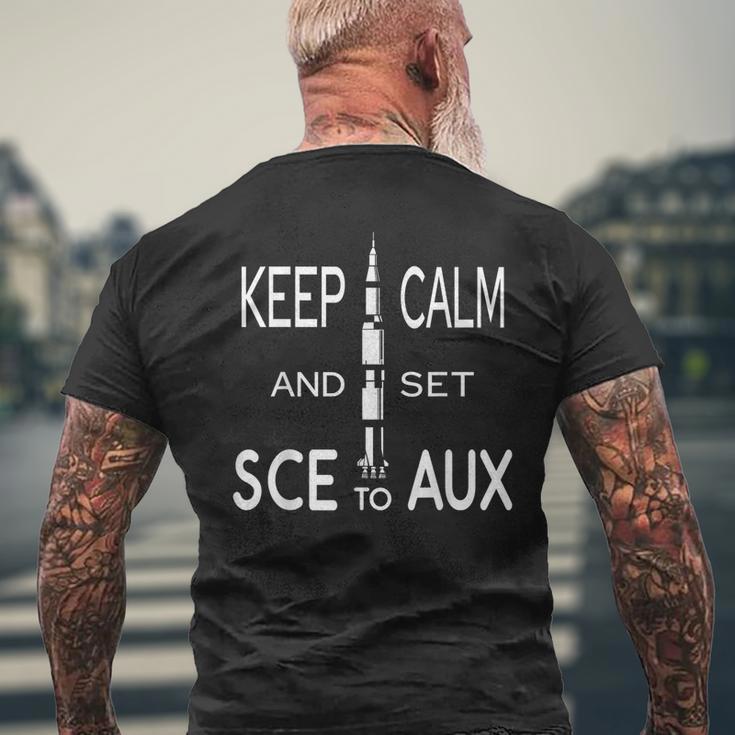 Keep Calm And Set Sce With Saturn For Rocket Science On Aux T-Shirt mit Rückendruck Geschenke für alte Männer