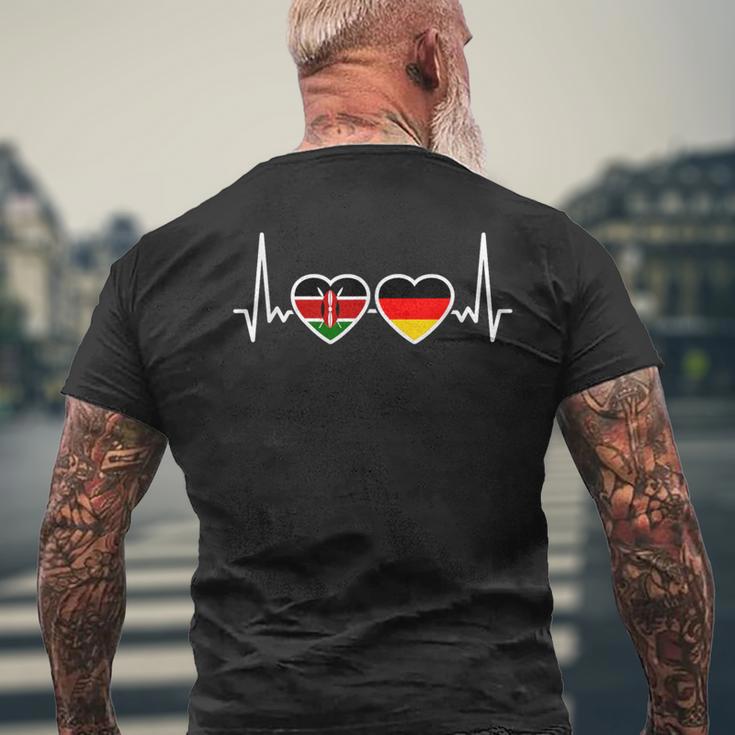 Kenya Germany Heartbeat Flag German Kenyan T-Shirt mit Rückendruck Geschenke für alte Männer