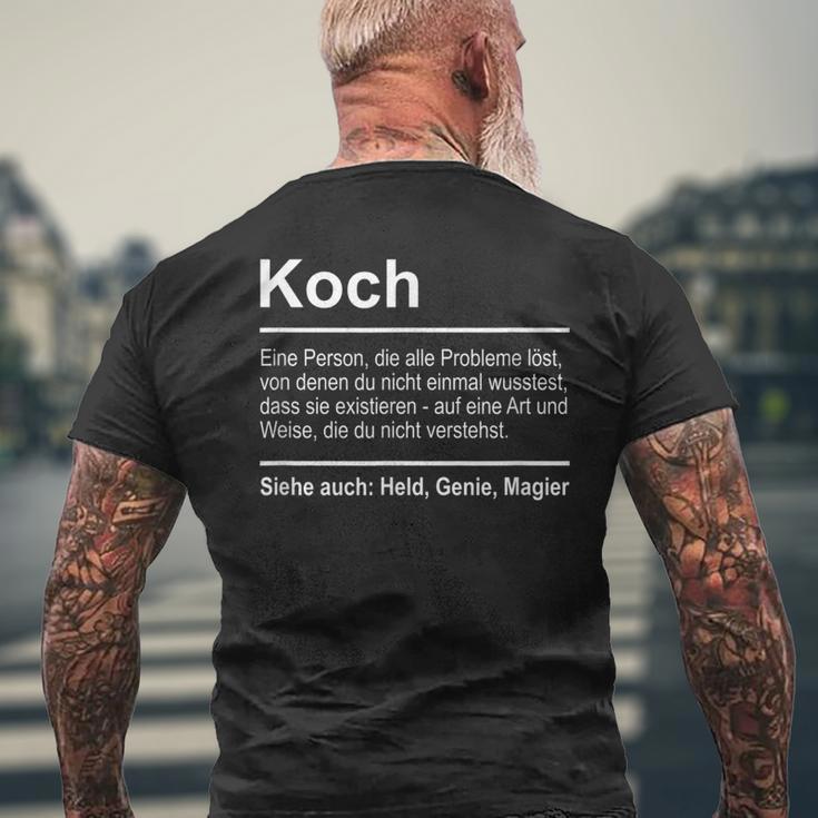 Koch Definition Saying Professional Kitchen Chef T-Shirt mit Rückendruck Geschenke für alte Männer