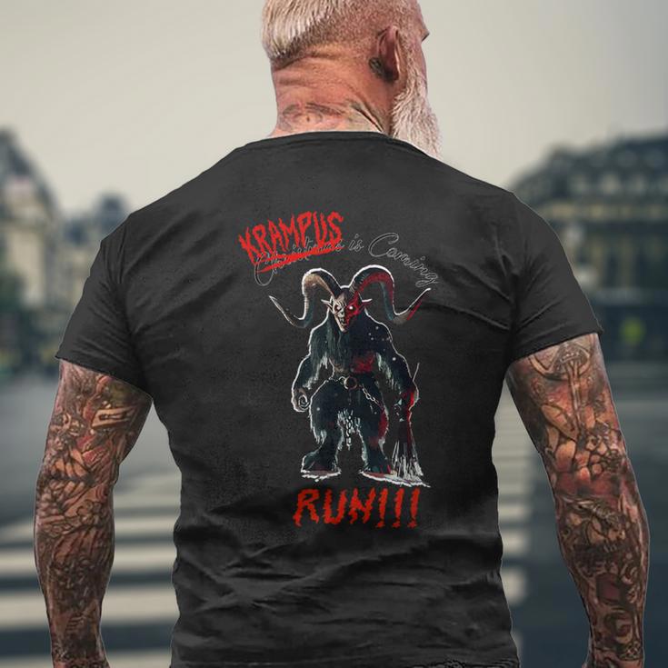 Krampus Is Coming Lauf Wenn Du Kannst T-Shirt mit Rückendruck Geschenke für alte Männer